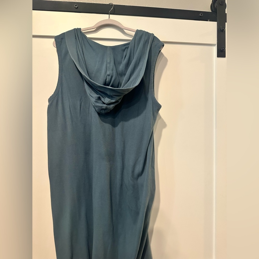 Pact Teal Hooded Sleeveless Casual Midi Dress - Picture 2 of 4
